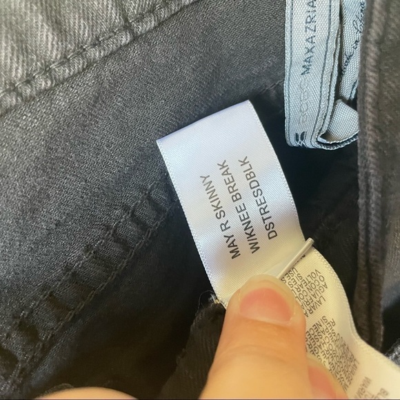 BCBGMaxazria Black Distressed Skinny Jeans Ankle Fray Knee Rips - Picture 13 of 13